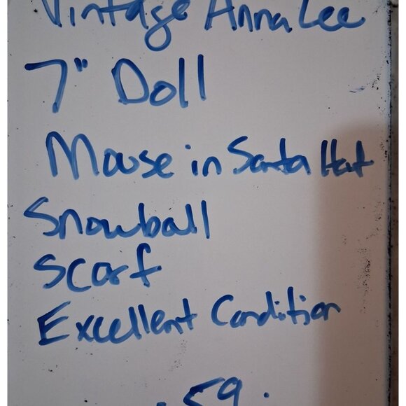 Vintage Annalee Christmas Mouse Santa Hat Scarf Decor 8" 1970s Doll Holiday Figu - Picture 8 of 8